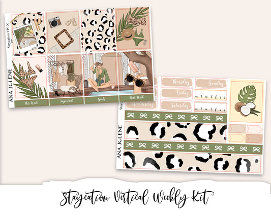 STAYCATION Planner Sticker Kit (Vertical Weekly)
