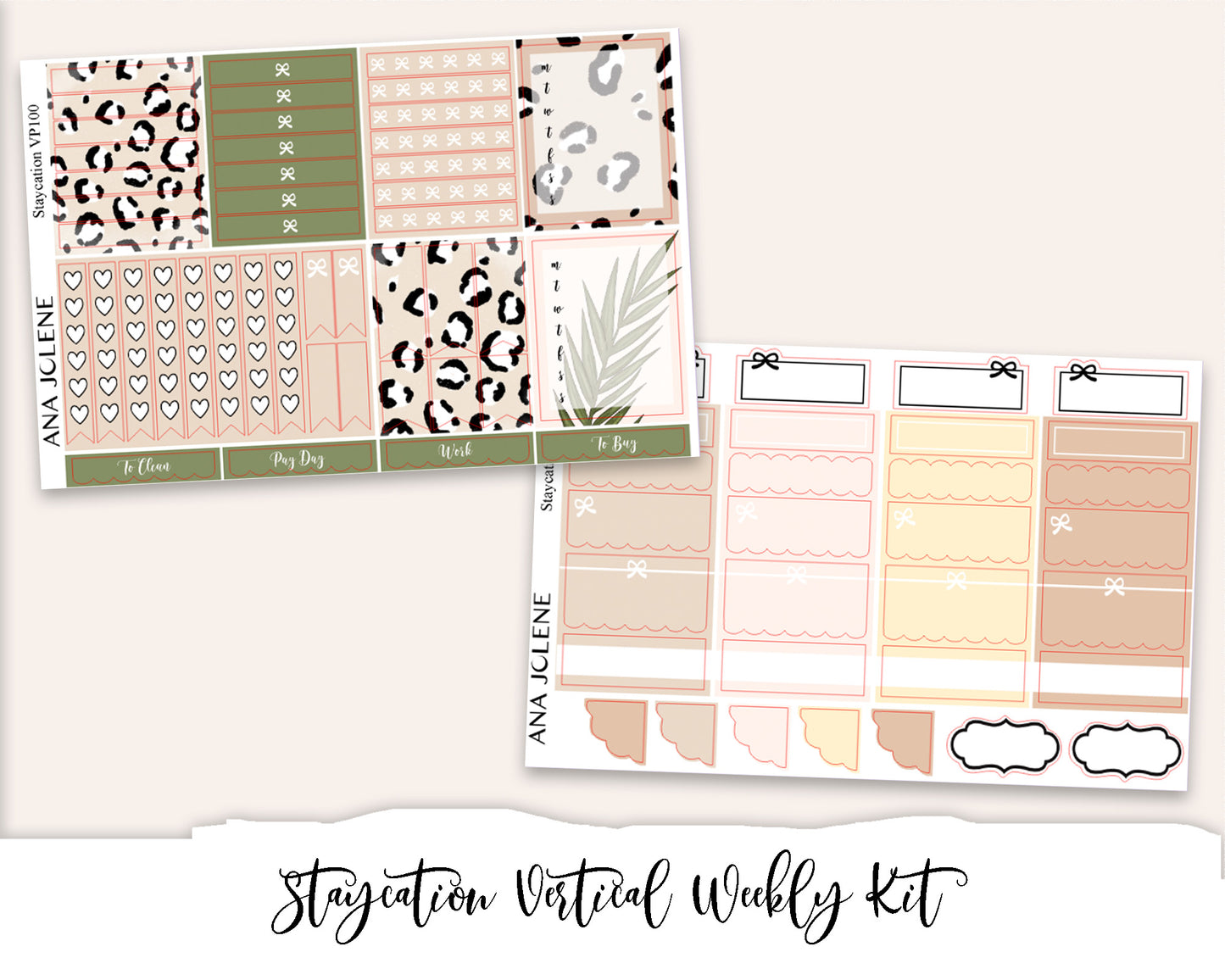 STAYCATION Planner Sticker Kit (Vertical Weekly)