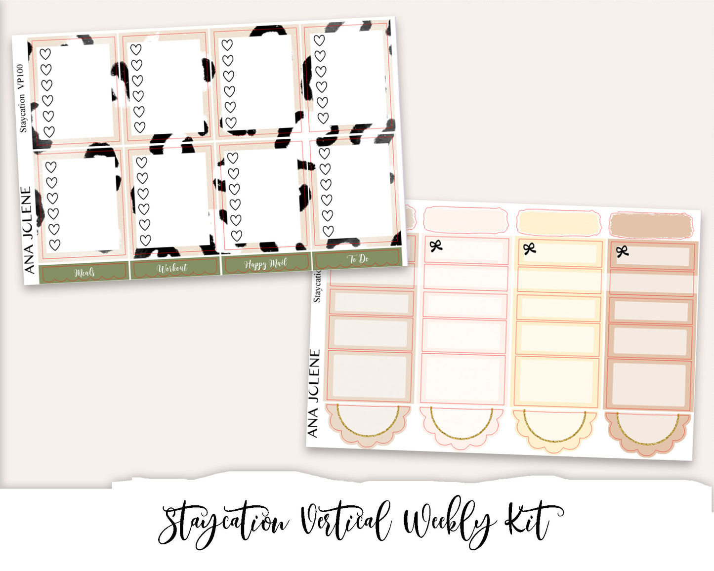 STAYCATION Planner Sticker Kit (Vertical Weekly)