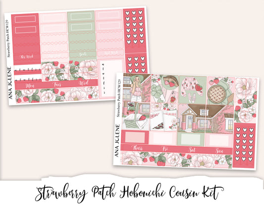 STRAWBERRY PATCH Hobonichi Cousin Weekly Planner Sticker Kit