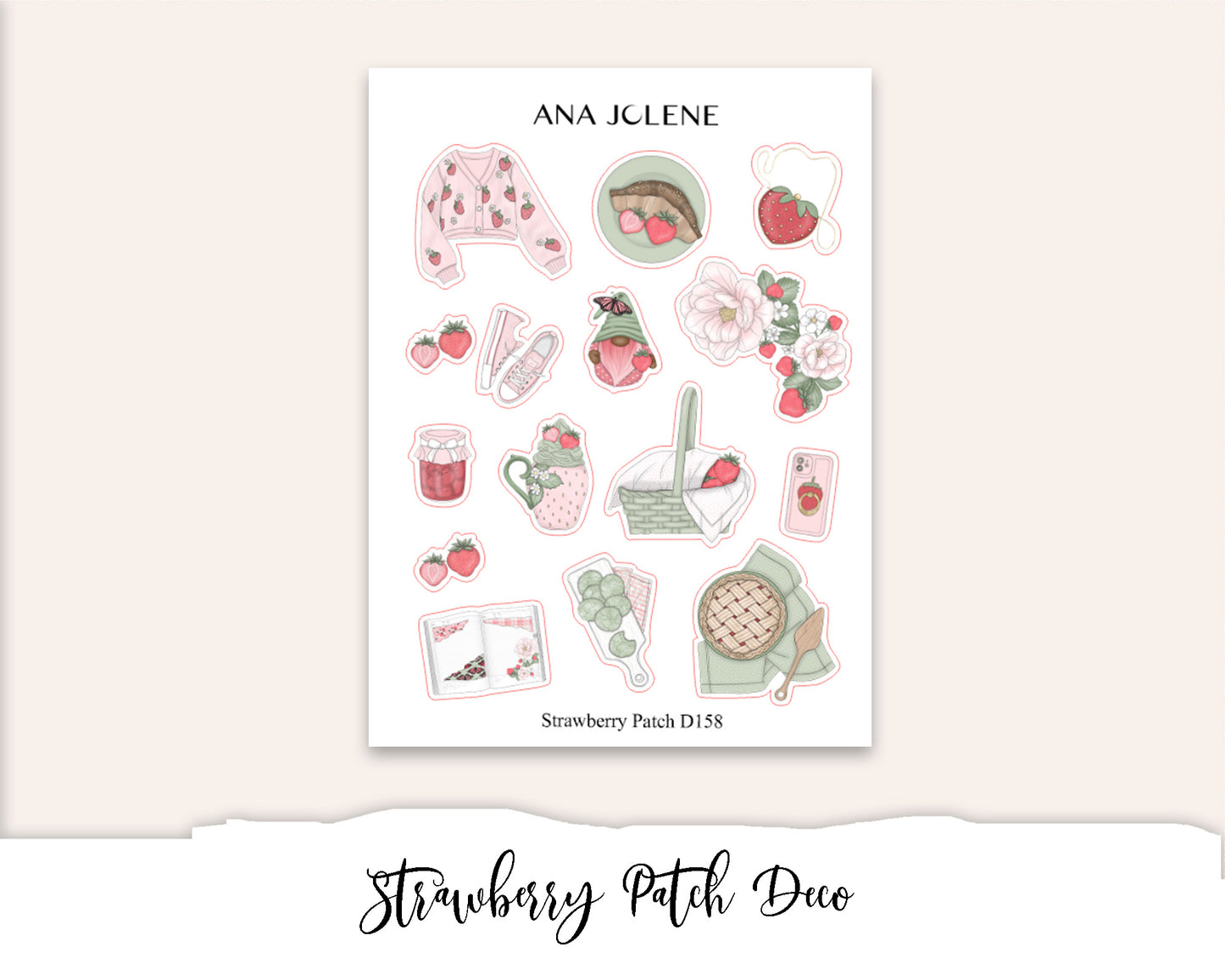 STRAWBERRY PATCH Hobonichi Weeks Planner Sticker Kit