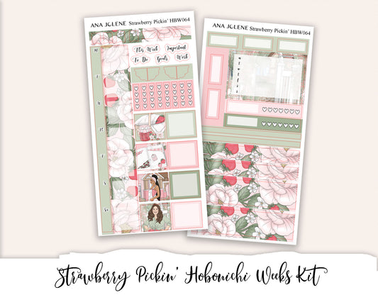 STRAWBERRY PICKIN'  Hobonichi Weeks Planner Sticker Kit