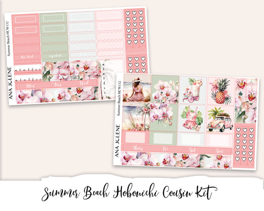 SUMMER BEACH Hobonichi Cousin Weekly Planner Sticker Kit