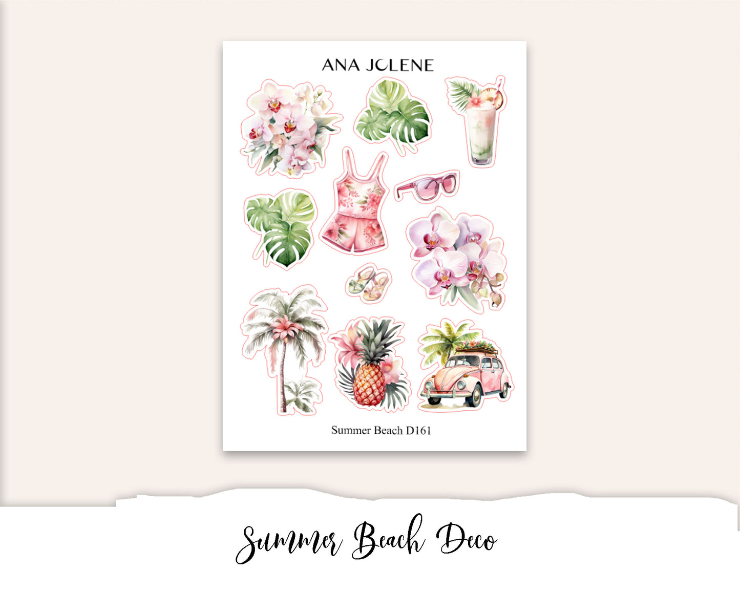 SUMMER BEACH Hobonichi Weeks Planner Sticker Kit