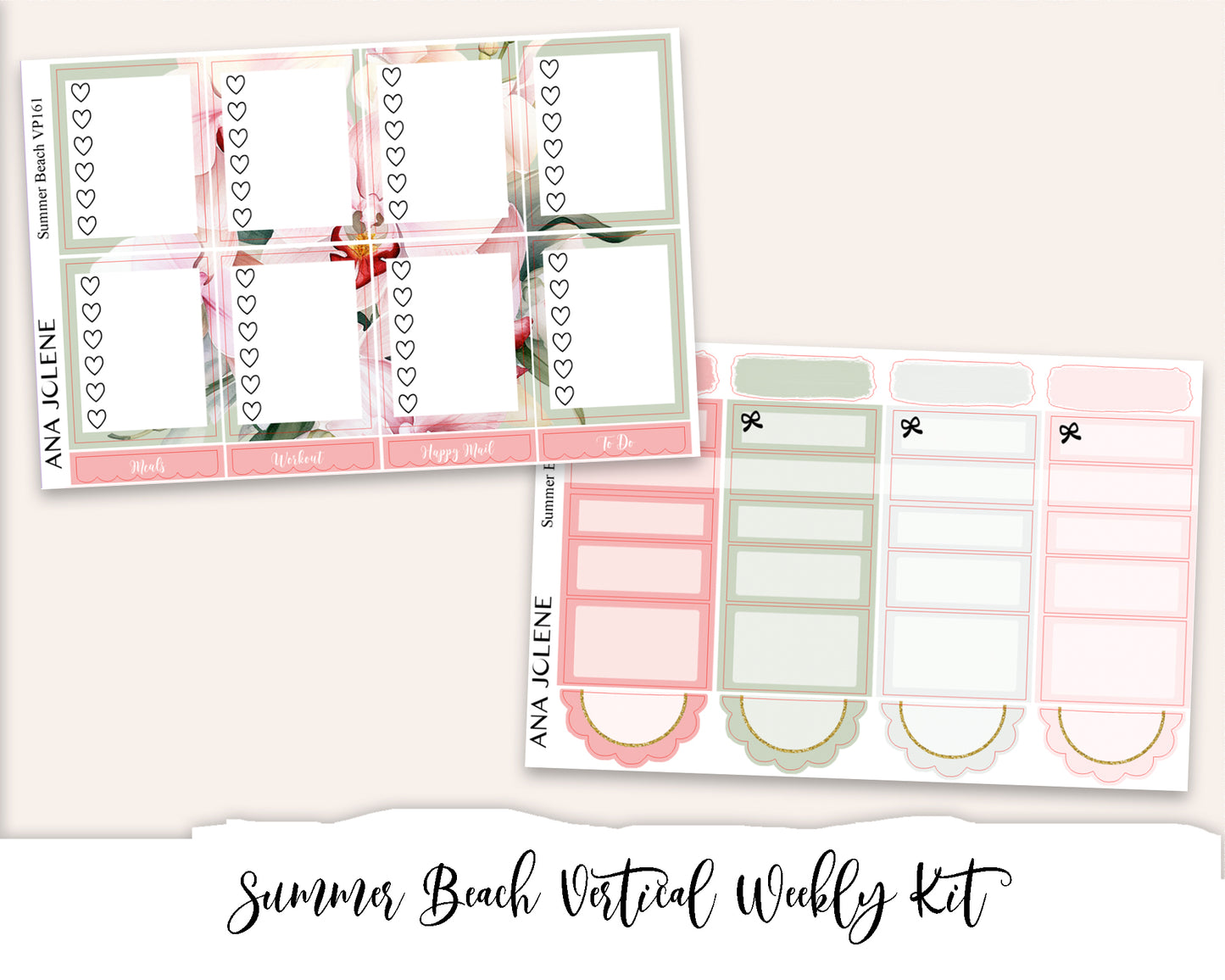 SUMMER BEACH Planner Sticker Kit (Vertical Weekly)
