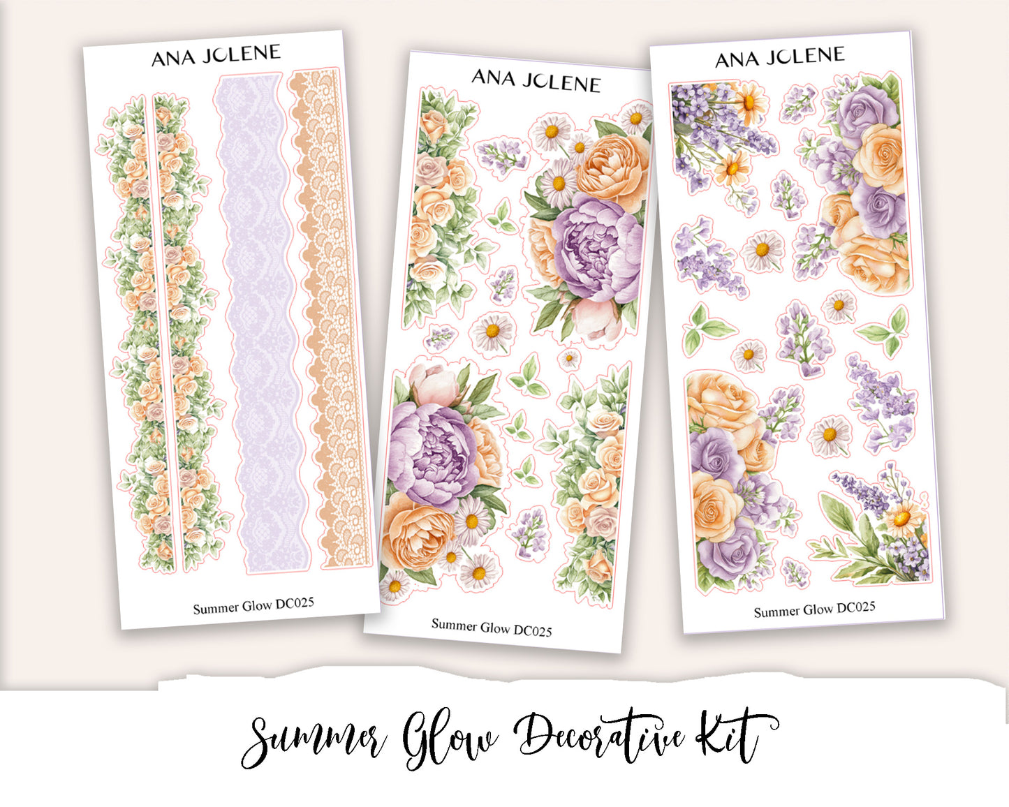 SUMMER GLOW Decorative Planner Sticker Kit