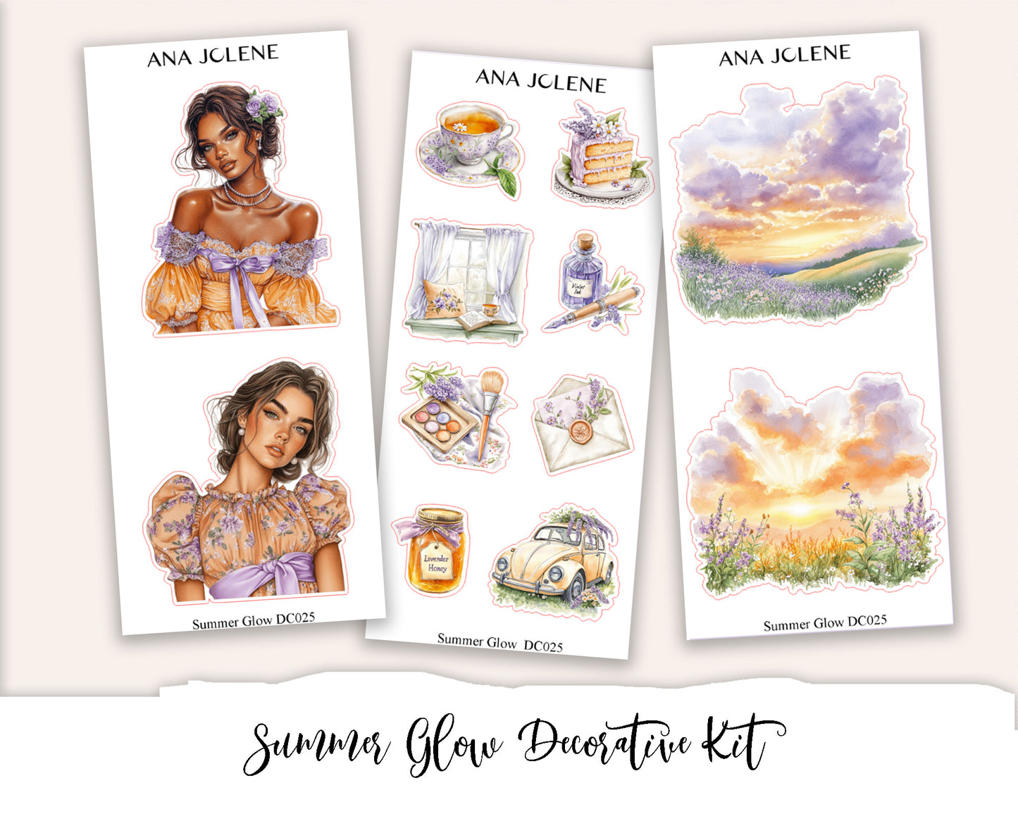 SUMMER GLOW Decorative Planner Sticker Kit