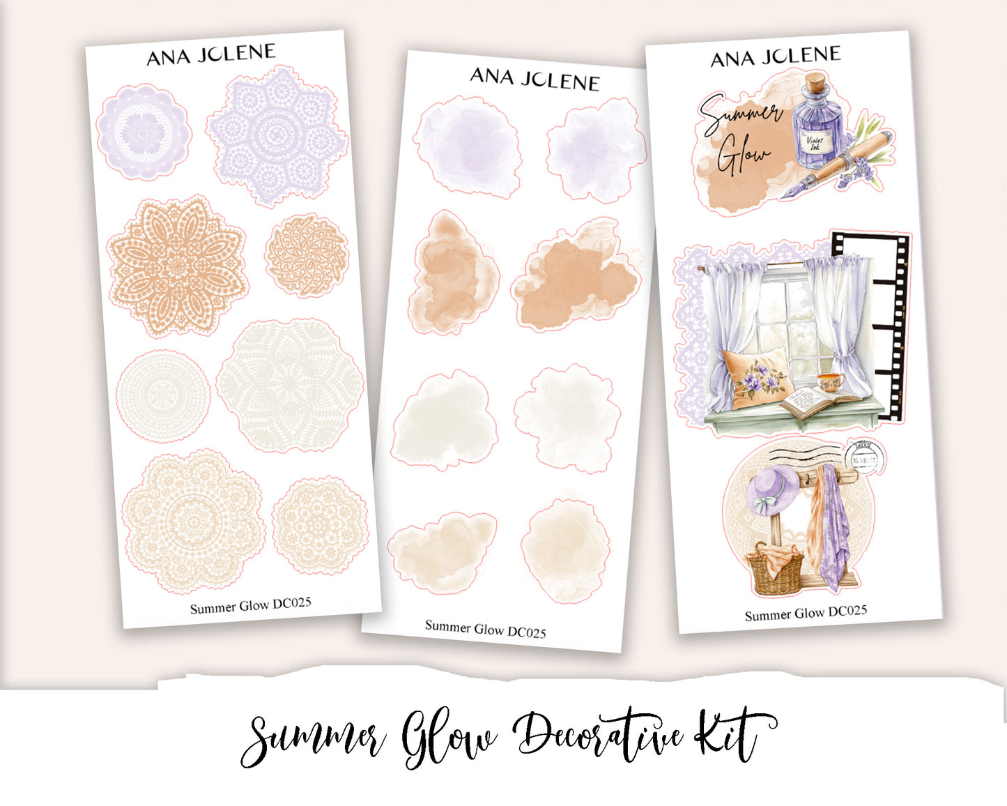 SUMMER GLOW Decorative Planner Sticker Kit