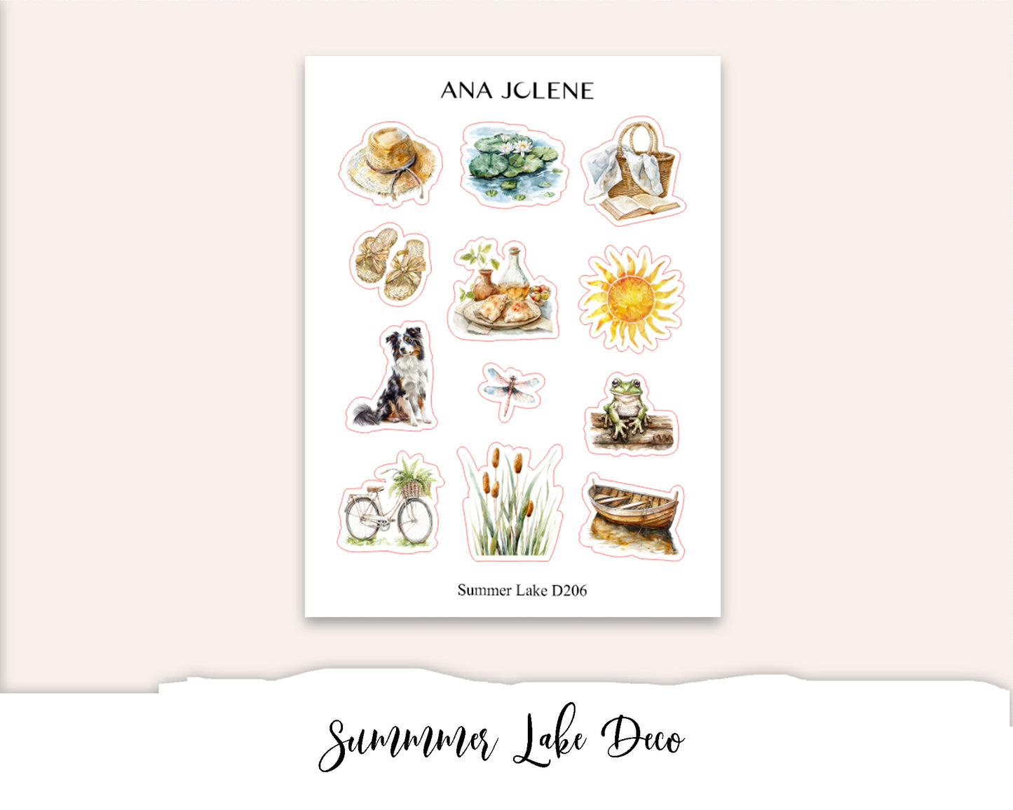 SUMMER LAKE Mini Journal Sticker Kit