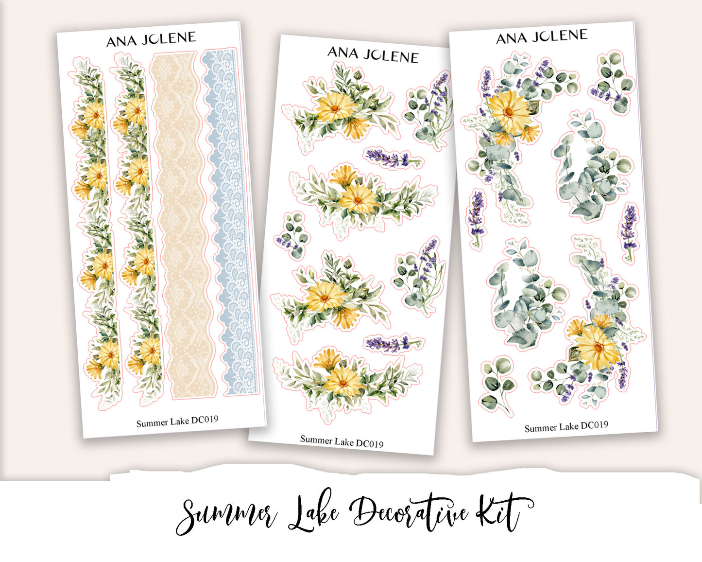 SUMMER LAKE Decorative Planner Sticker Kit