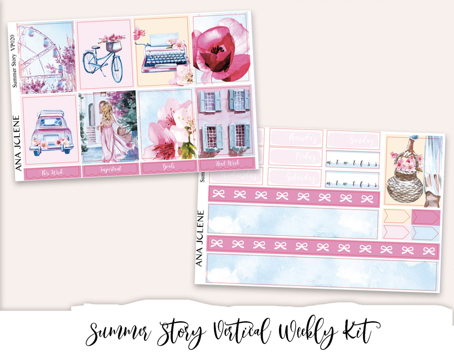 SUMMER STORY Planner Sticker Kit (Vertical Weekly)