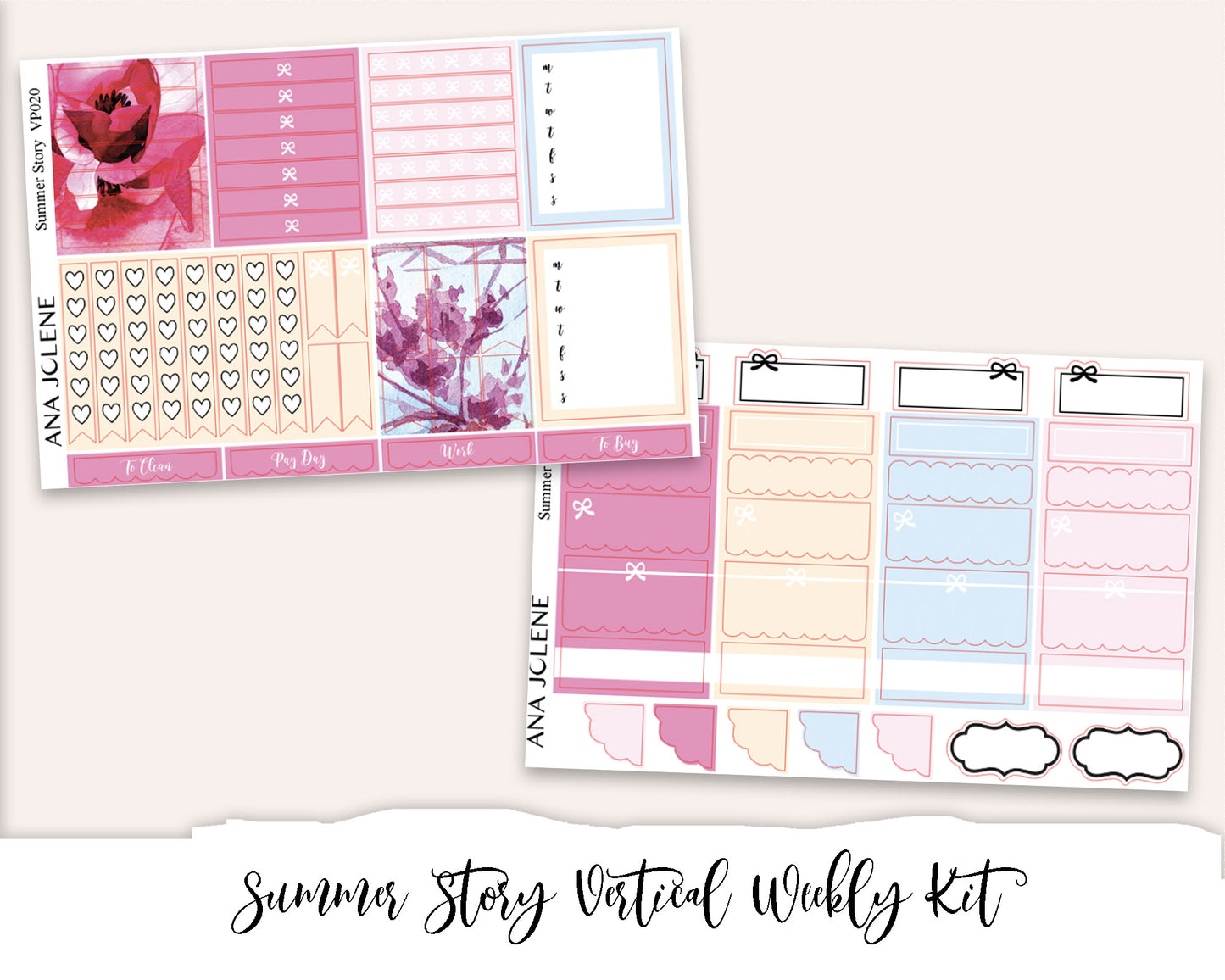 SUMMER STORY Planner Sticker Kit (Vertical Weekly)