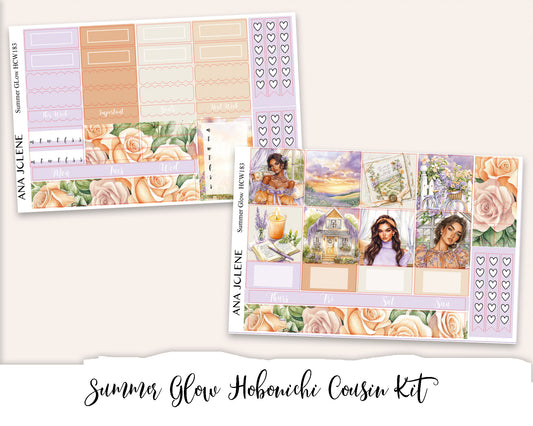 SUMMER GLOW Hobonichi Cousin Weekly Planner Sticker Kit