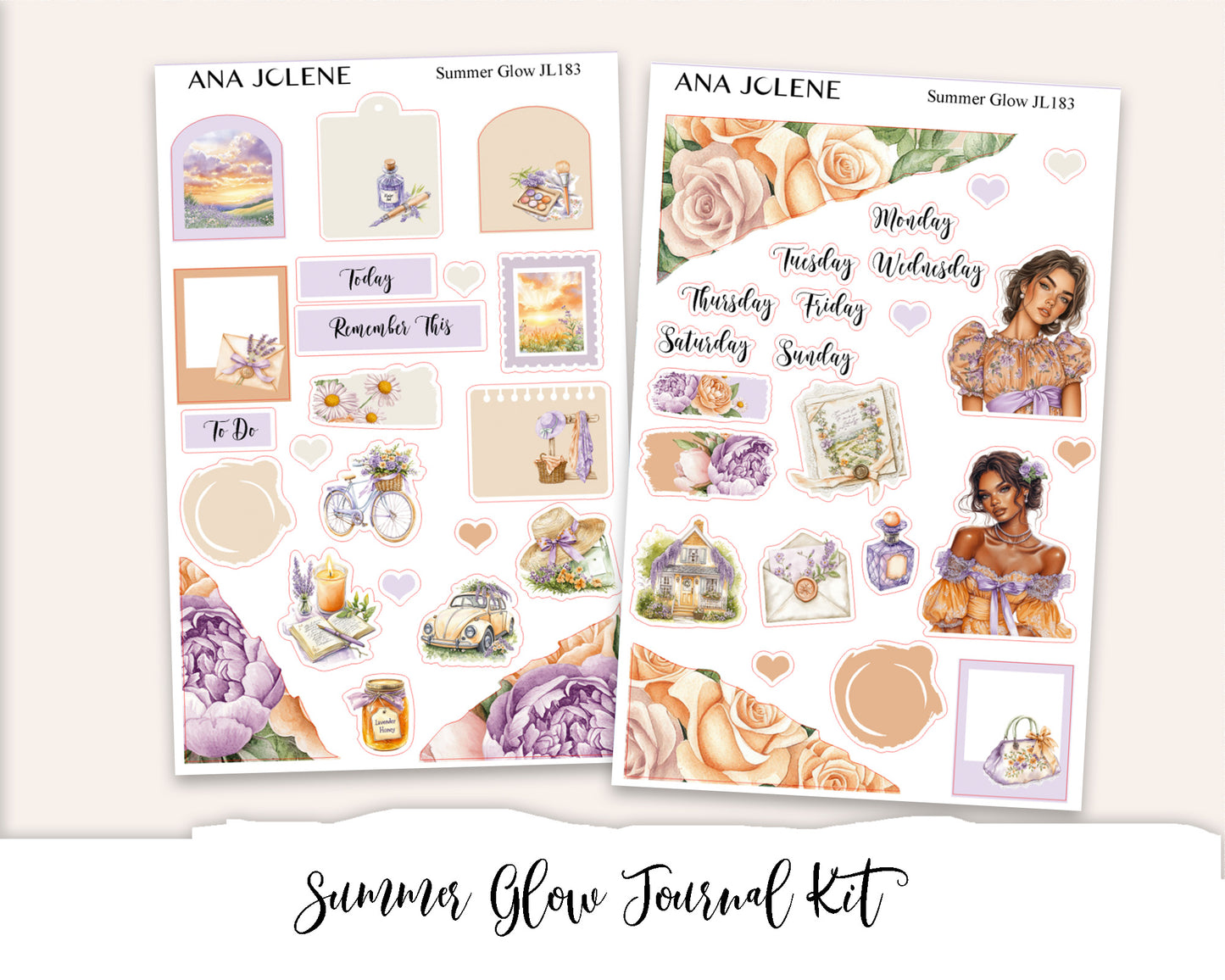 SUMMER GLOW Mini Journal Sticker Kit