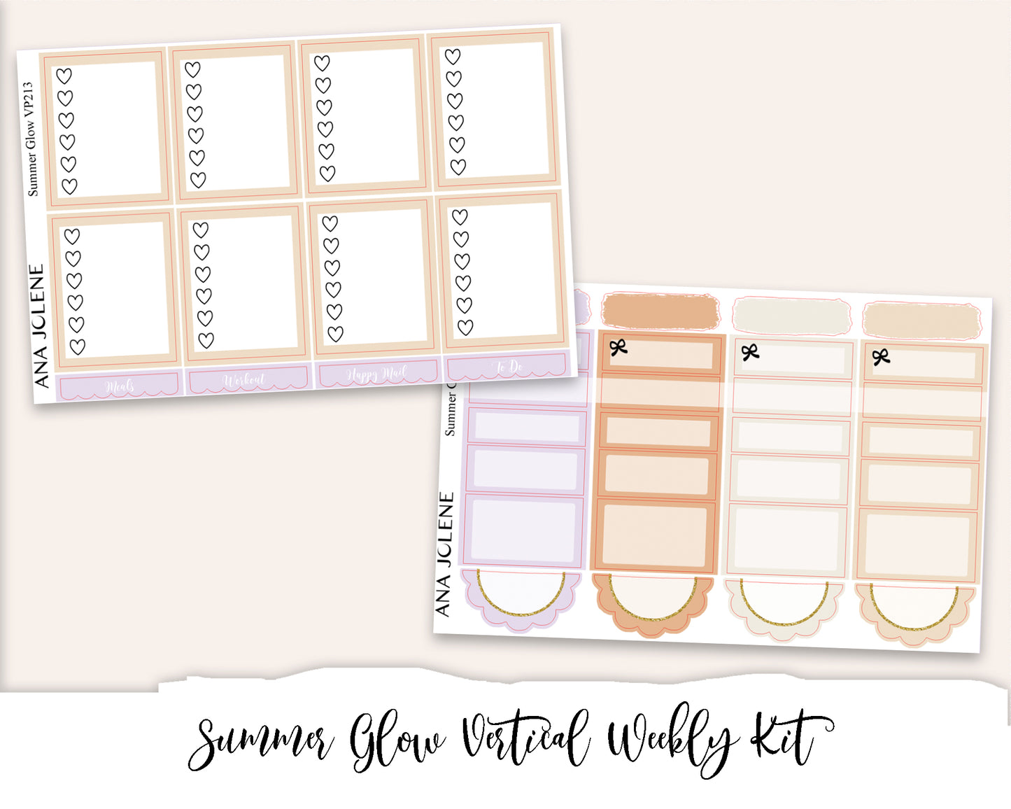 SUMMER GLOW Planner Sticker Kit (Vertical Weekly)