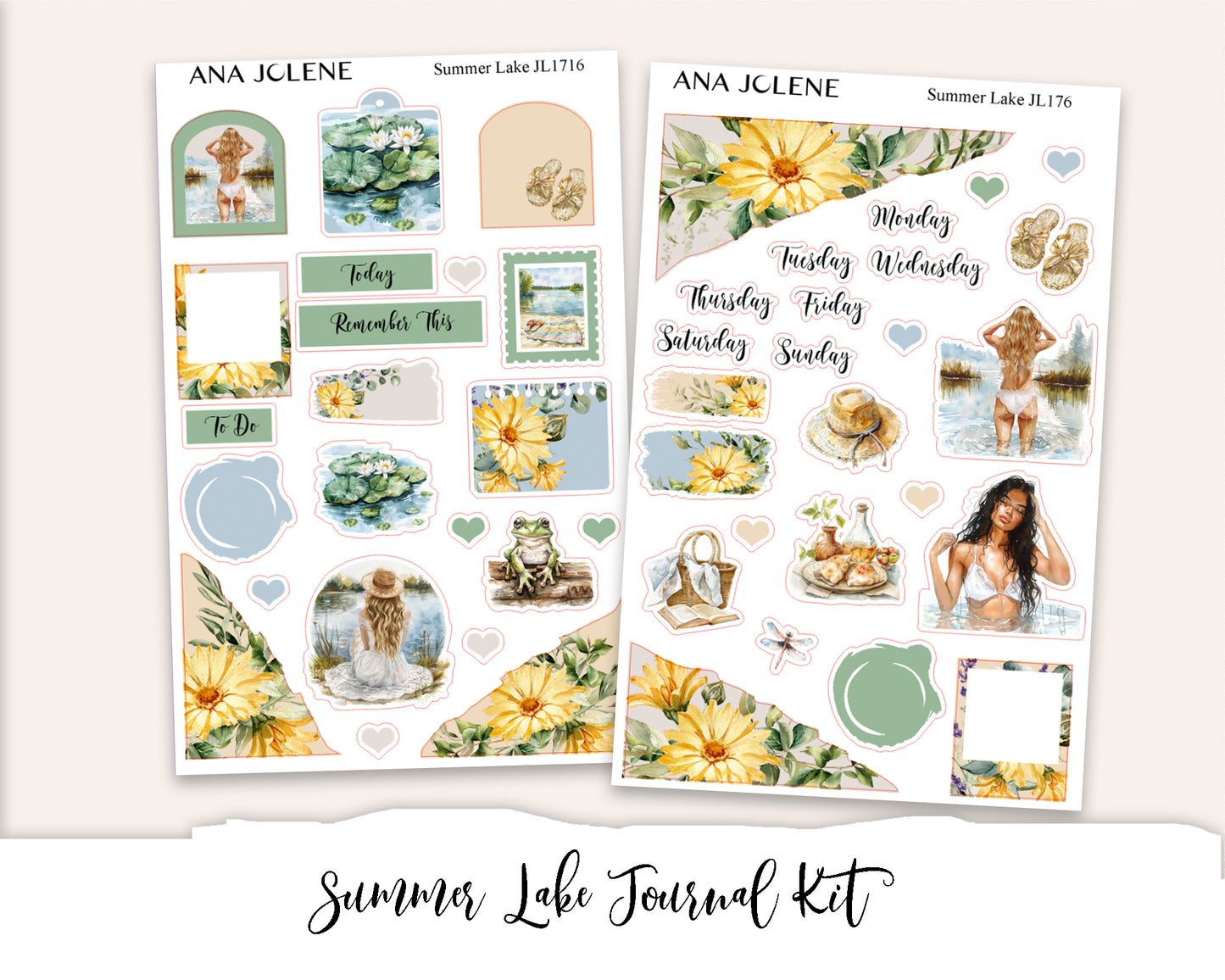 SUMMER LAKE Mini Journal Sticker Kit