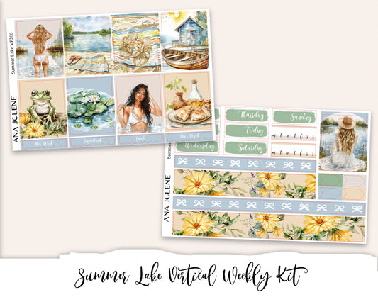 SUMMER LAKE Planner Sticker Kit (Vertical Weekly)