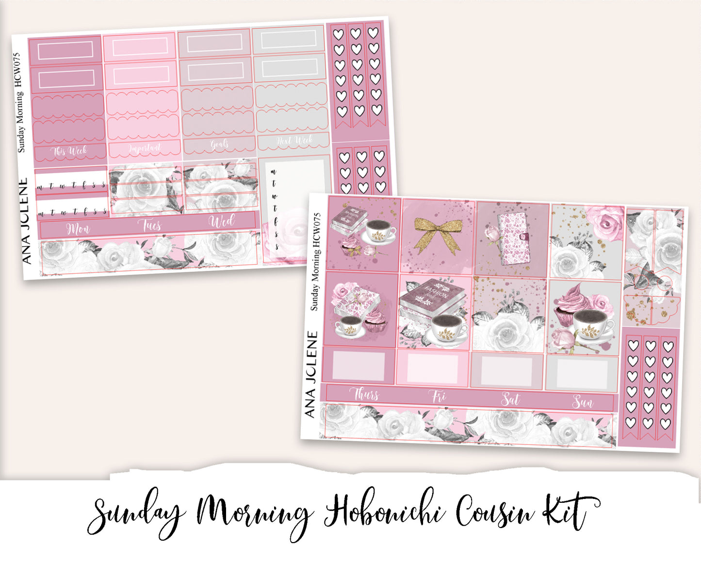 SUNDAY MORNING Hobonichi Cousin Weekly Planner Sticker Kit