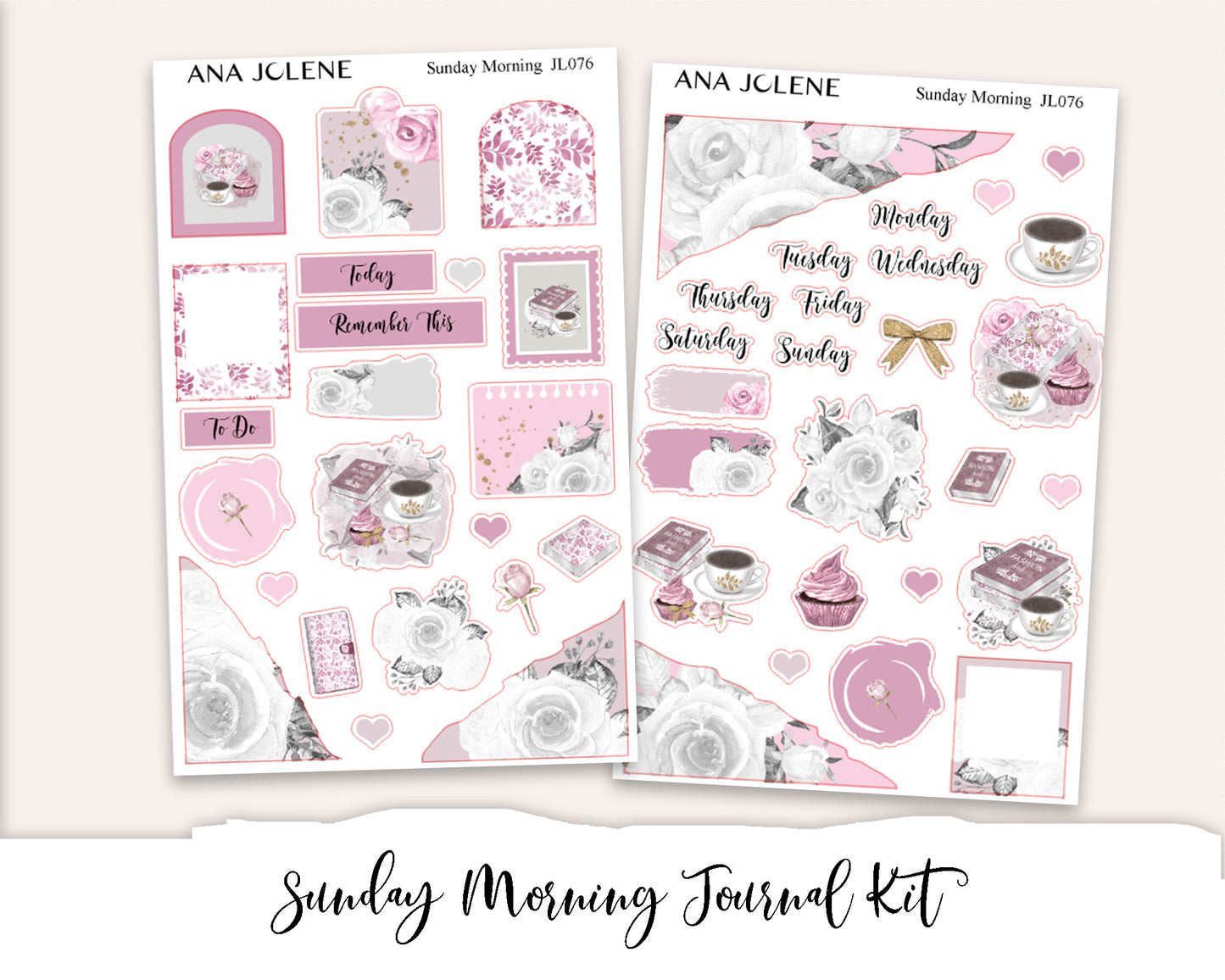 SUNDAY MORNING Mini Journal Sticker Kit