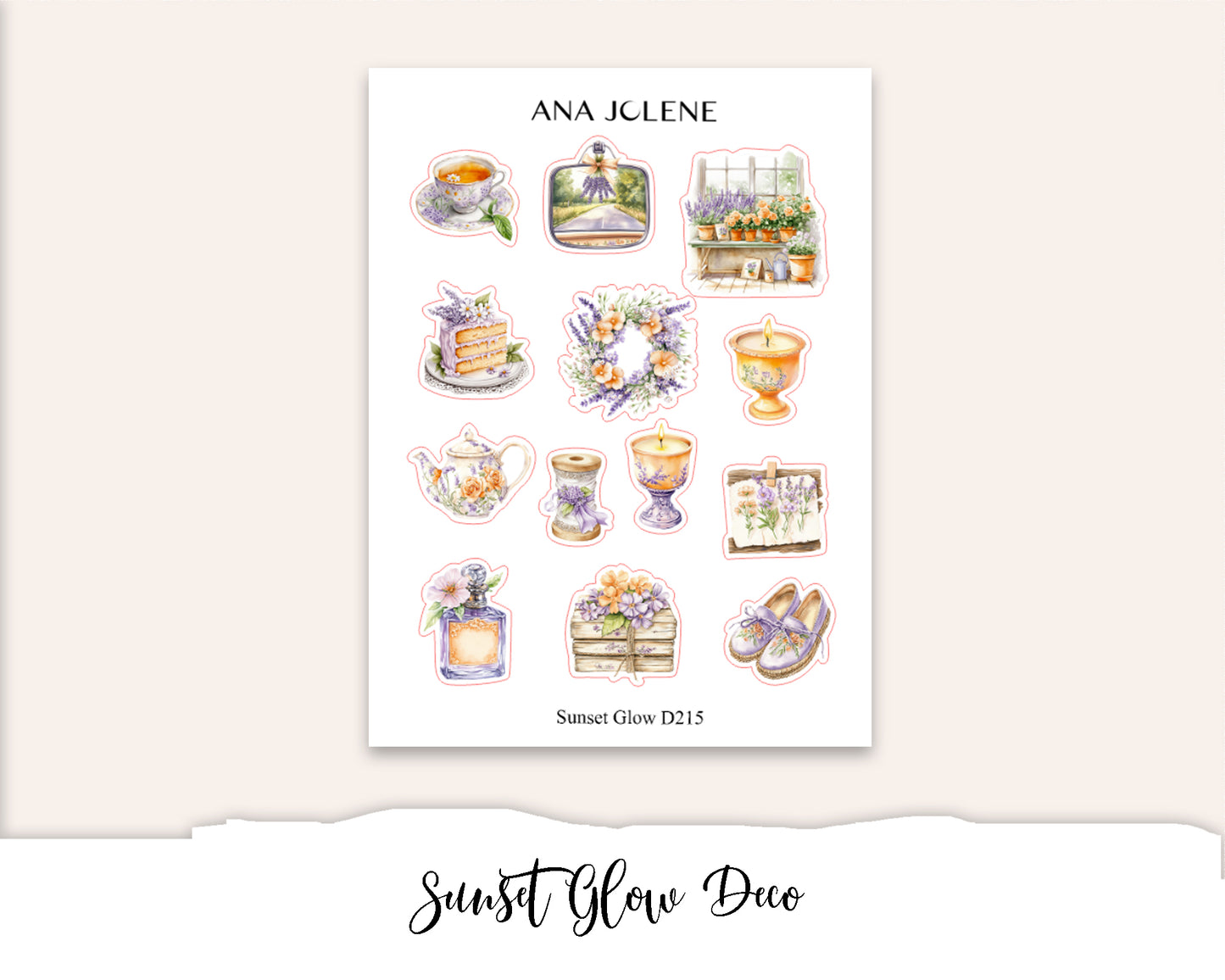 SUNSET GLOW Decorative Planner Sticker Kit