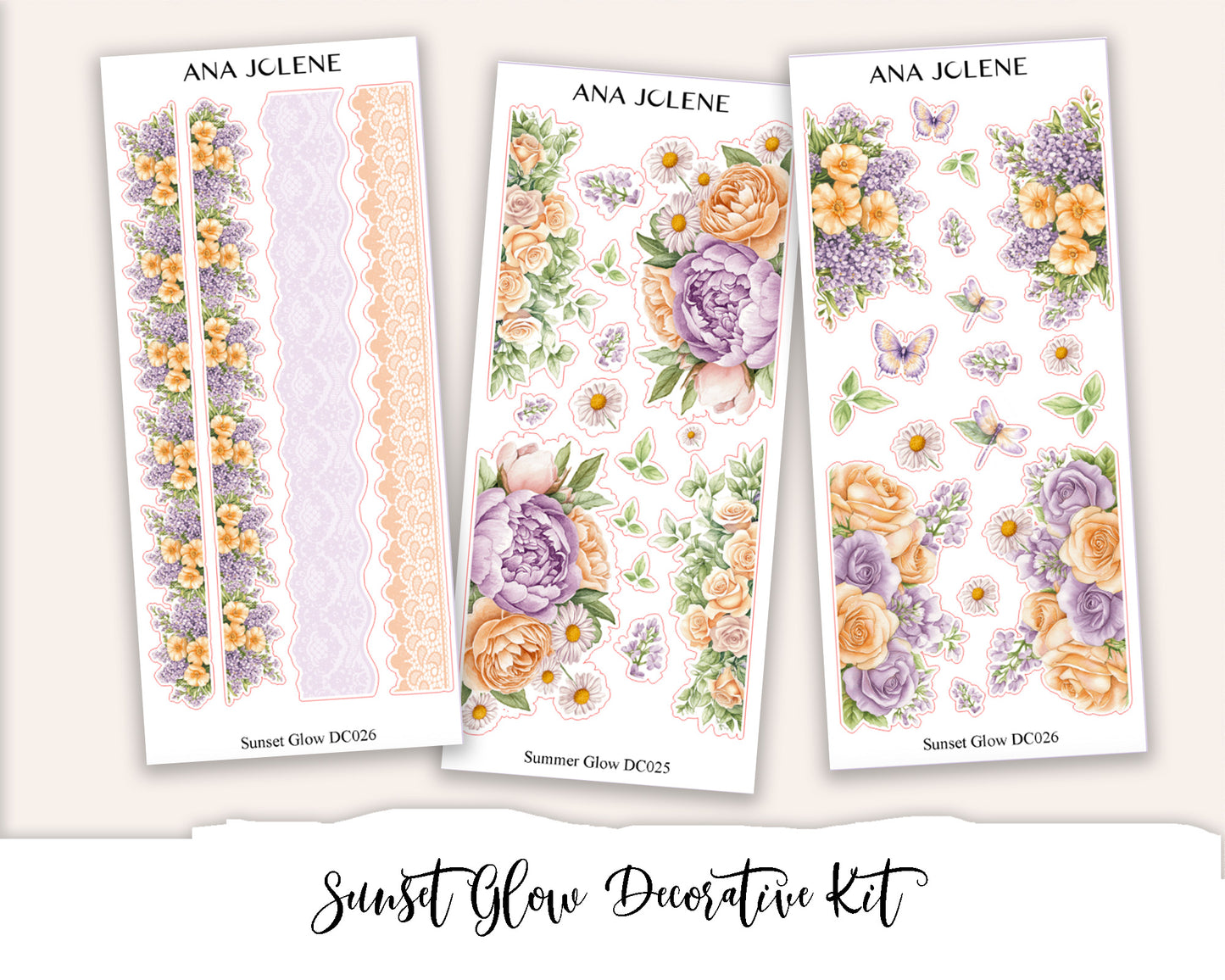 SUNSET GLOW Decorative Planner Sticker Kit