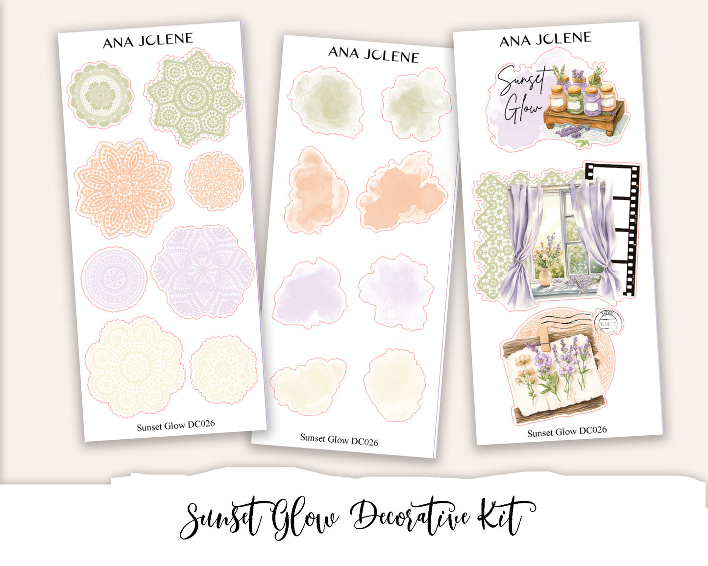 SUNSET GLOW Decorative Planner Sticker Kit
