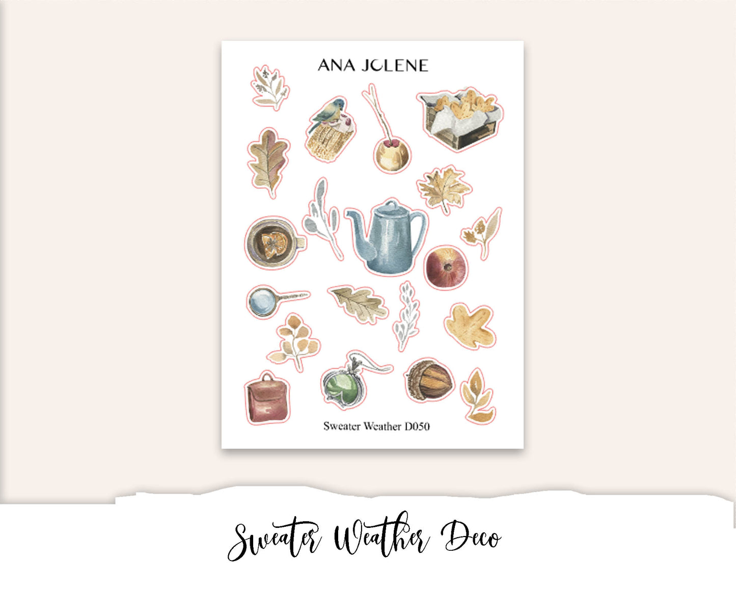 SWEATER WEATHER Hobonichi Cousin Weekly Planner Sticker Kit