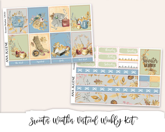 SWEATER WEATHER Planner Sticker Kit (Vertical Weekly)