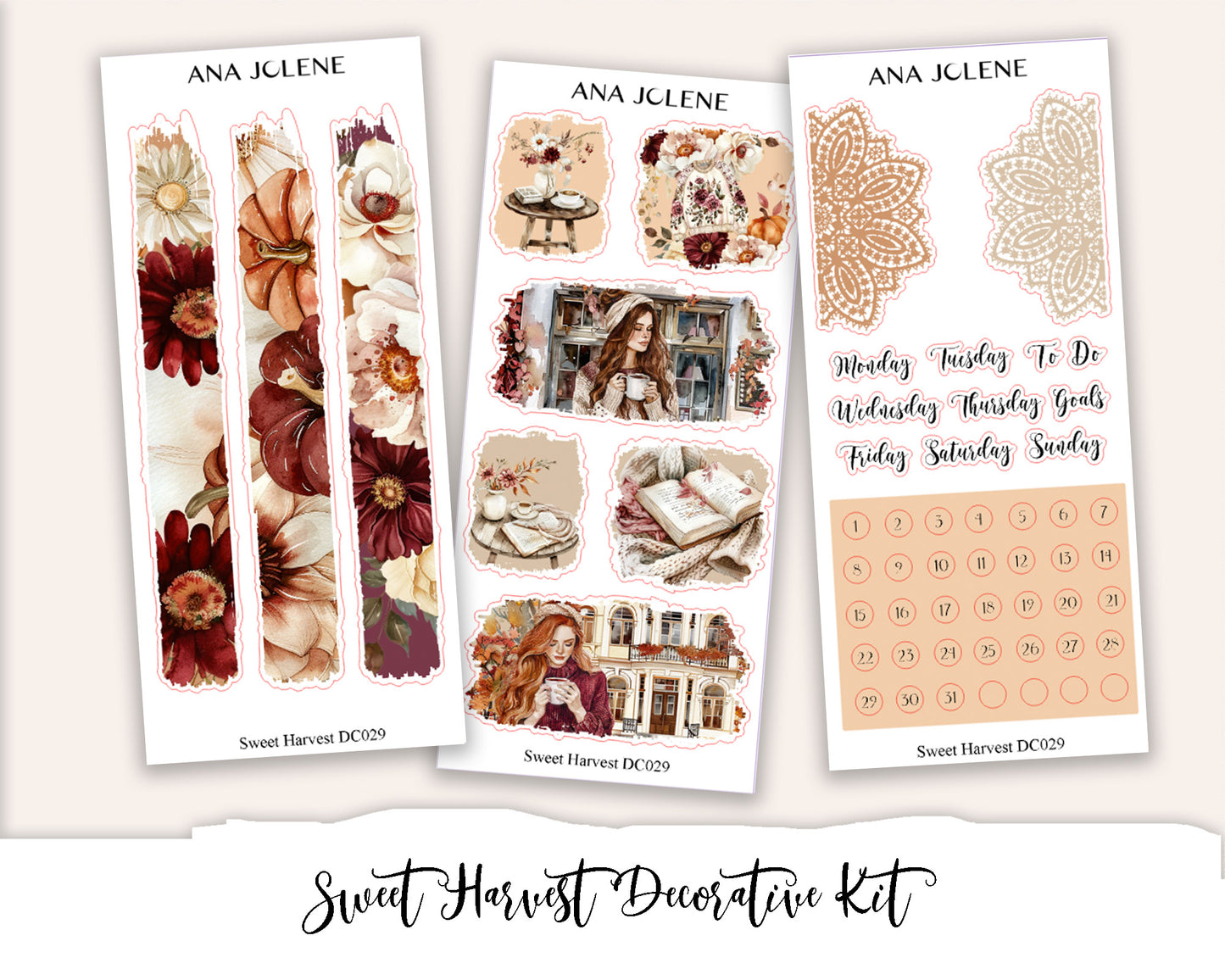 SWEET HARVEST Decorative Planner Sticker Kit