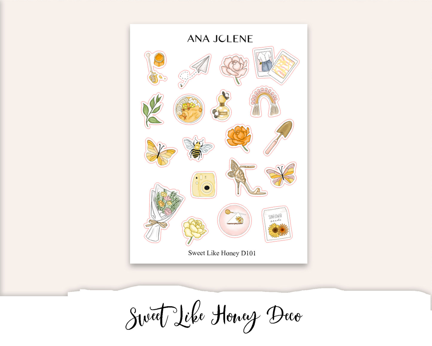 SWEET LIKE HONEY Planner Sticker Kit (Vertical Weekly)
