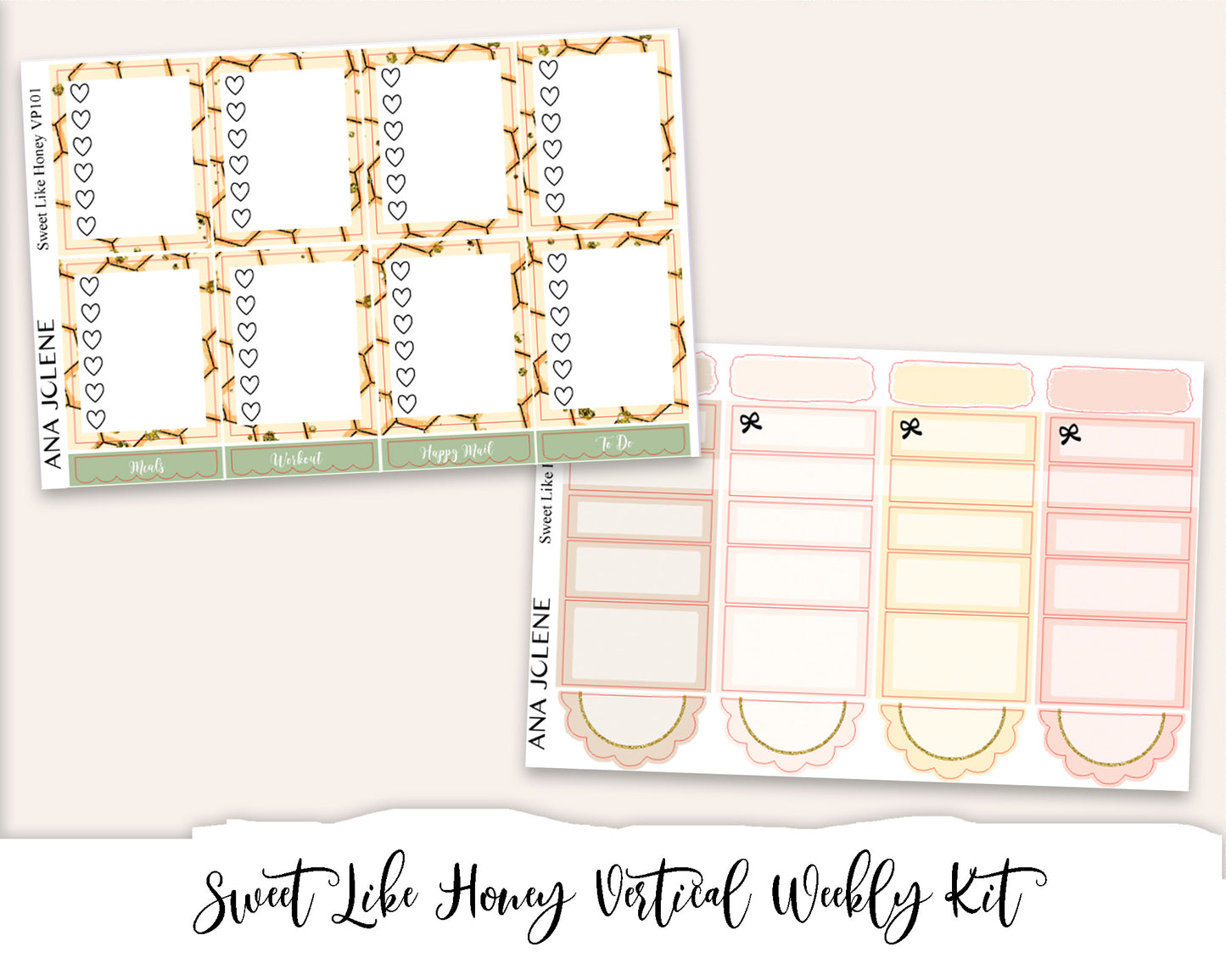 SWEET LIKE HONEY Planner Sticker Kit (Vertical Weekly)