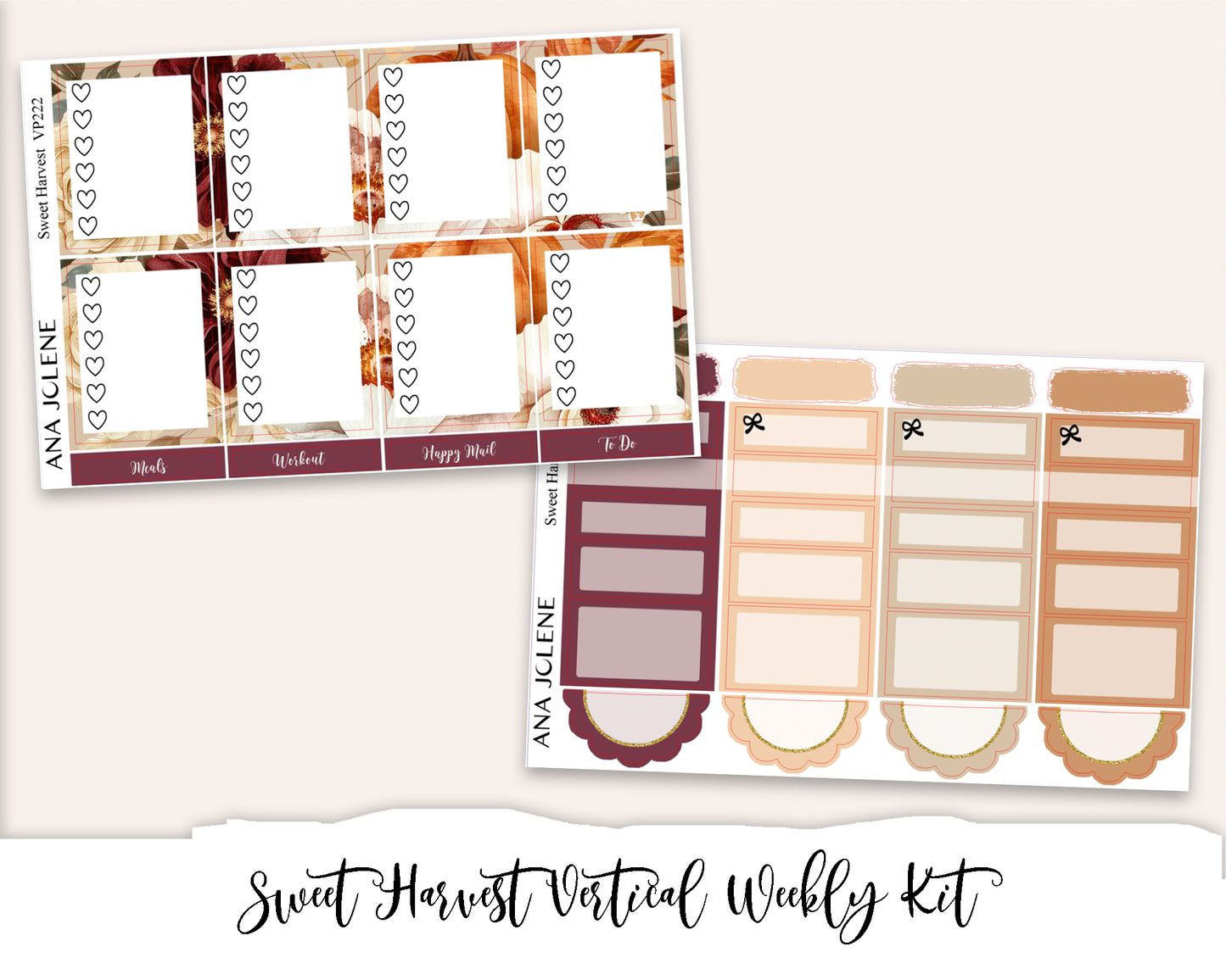 SWEET HARVEST Planner Sticker Kit (Vertical Weekly)