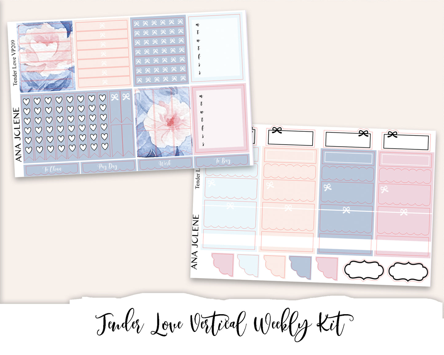 TENDER LOVE Planner Sticker Kit (Vertical Weekly)