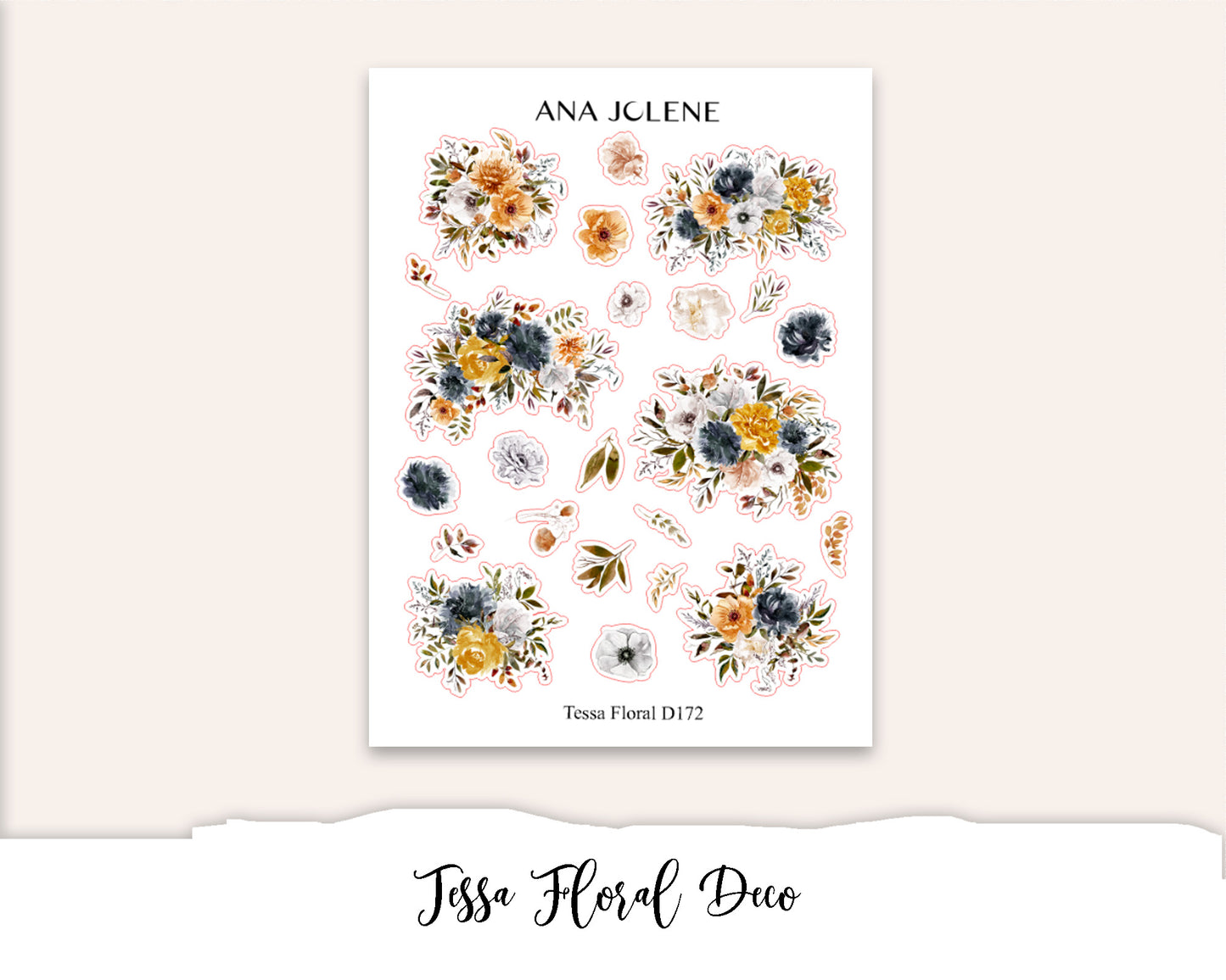 TESSA FLORAL Planner Sticker Kit (Vertical Weekly)