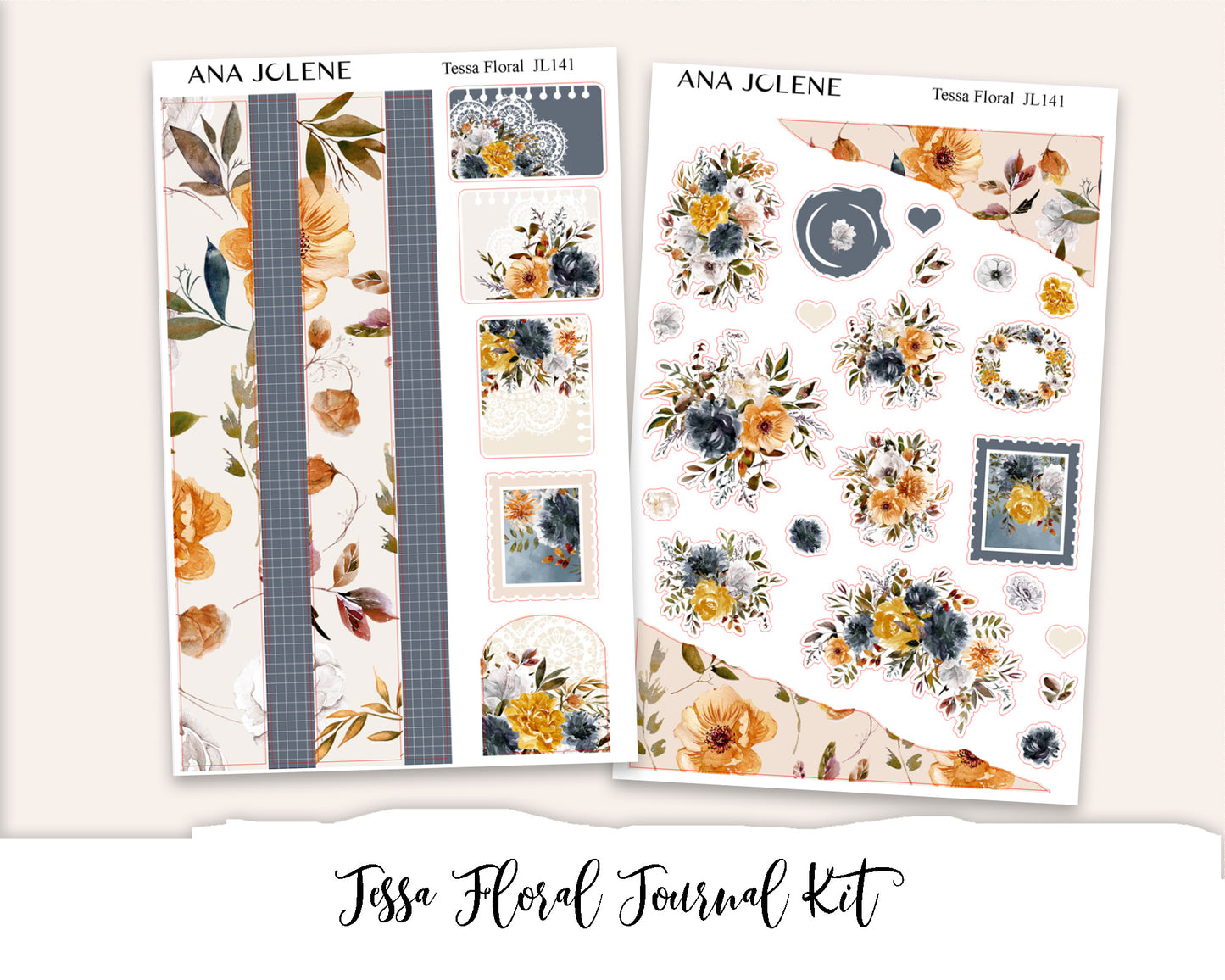 TESSA FLORAL Full Journal Sticker Kit