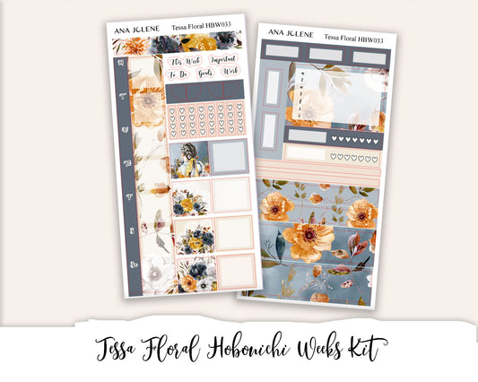 TESSA  FLORAL Hobonichi Weeks Planner Sticker Kit