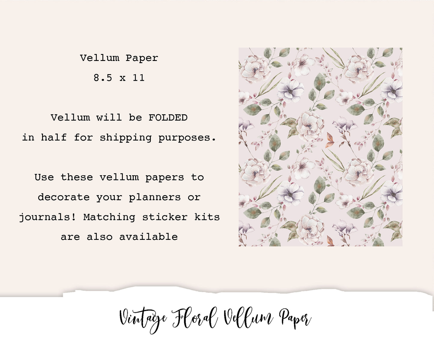 Vintage Floral Vellum Paper