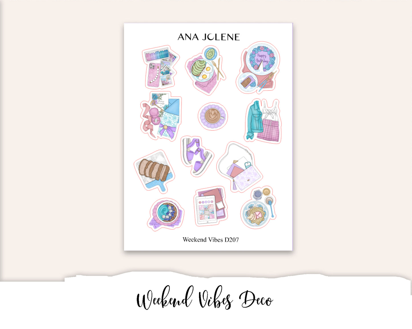 WEEKEND VIBES Planner Sticker Kit (Vertical Weekly)