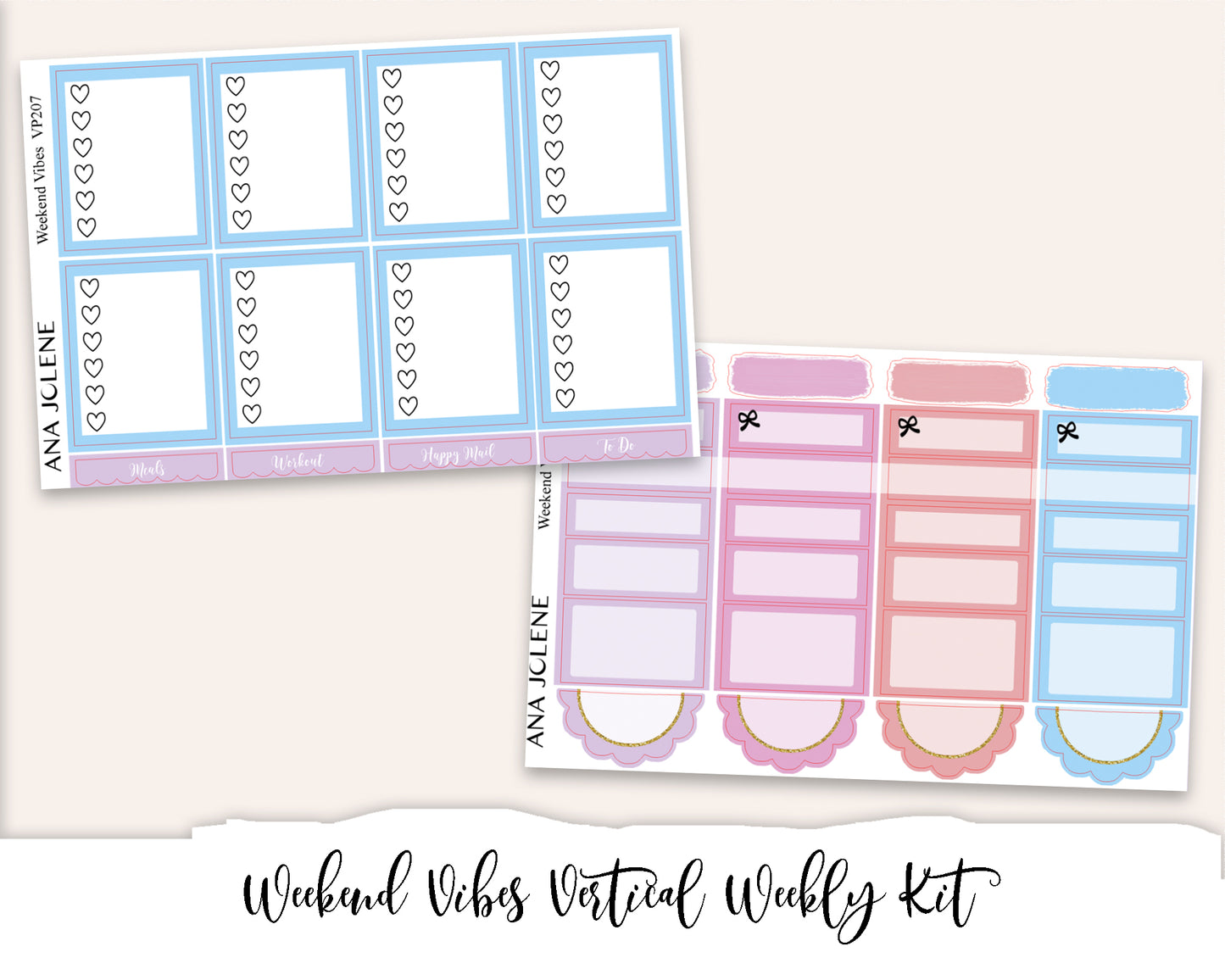 WEEKEND VIBES Planner Sticker Kit (Vertical Weekly)