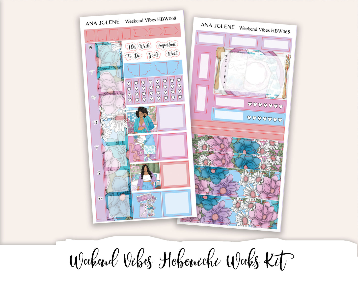 WEEKEND VIBES Hobonichi Weeks Planner Sticker Kit