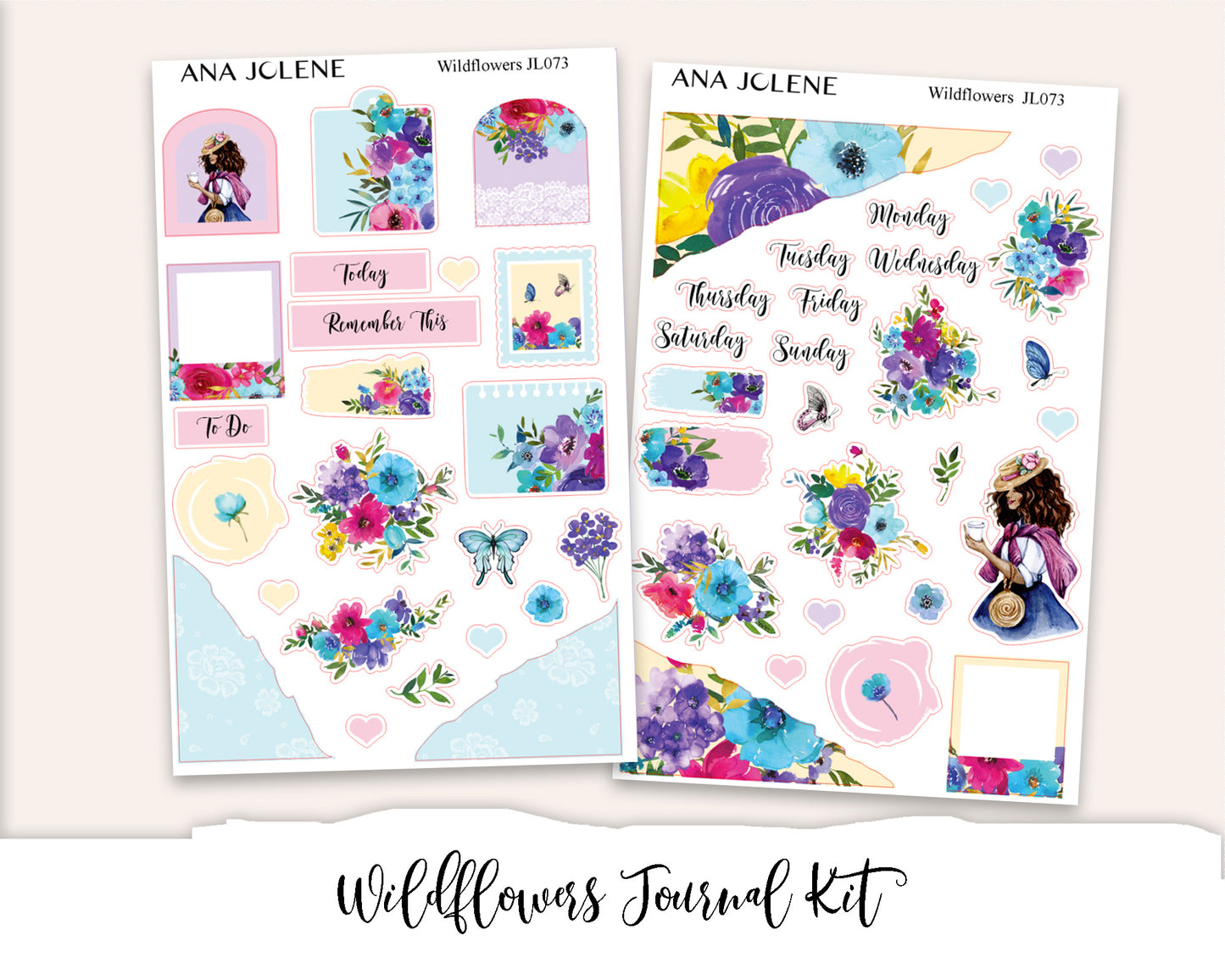 WILDFLOWERS Mini Journal Sticker Kit