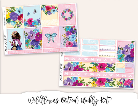 WILDFLOWERS Planner Sticker Kit (Vertical Weekly)