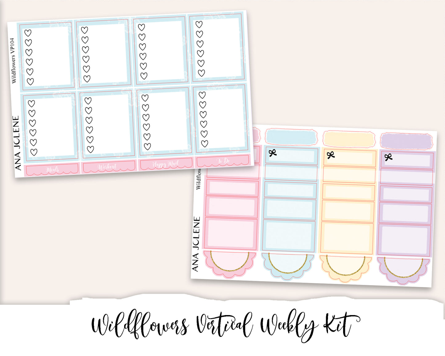 WILDFLOWERS Planner Sticker Kit (Vertical Weekly)