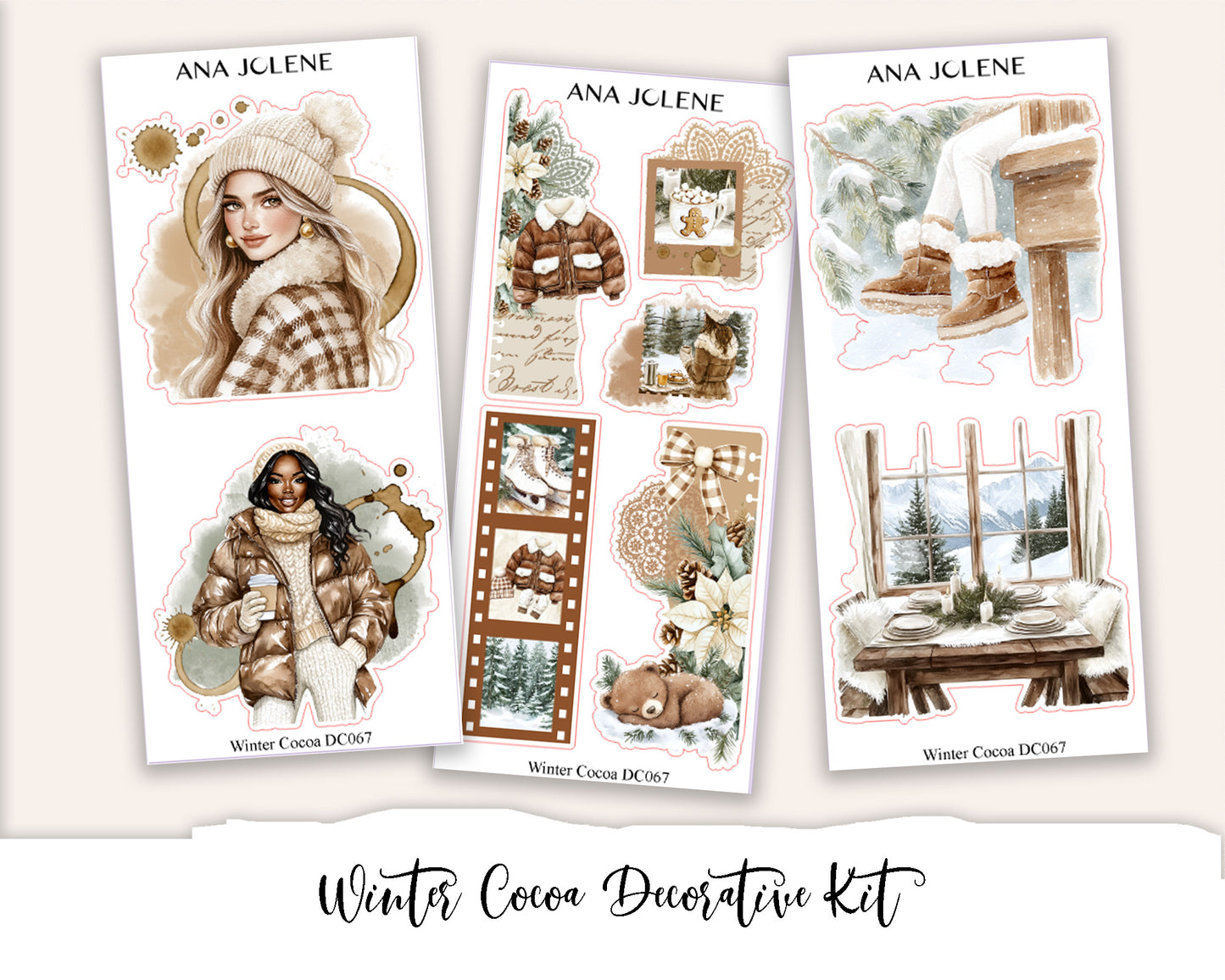WINTER COCOA Decorative Planner Sticker Kit
