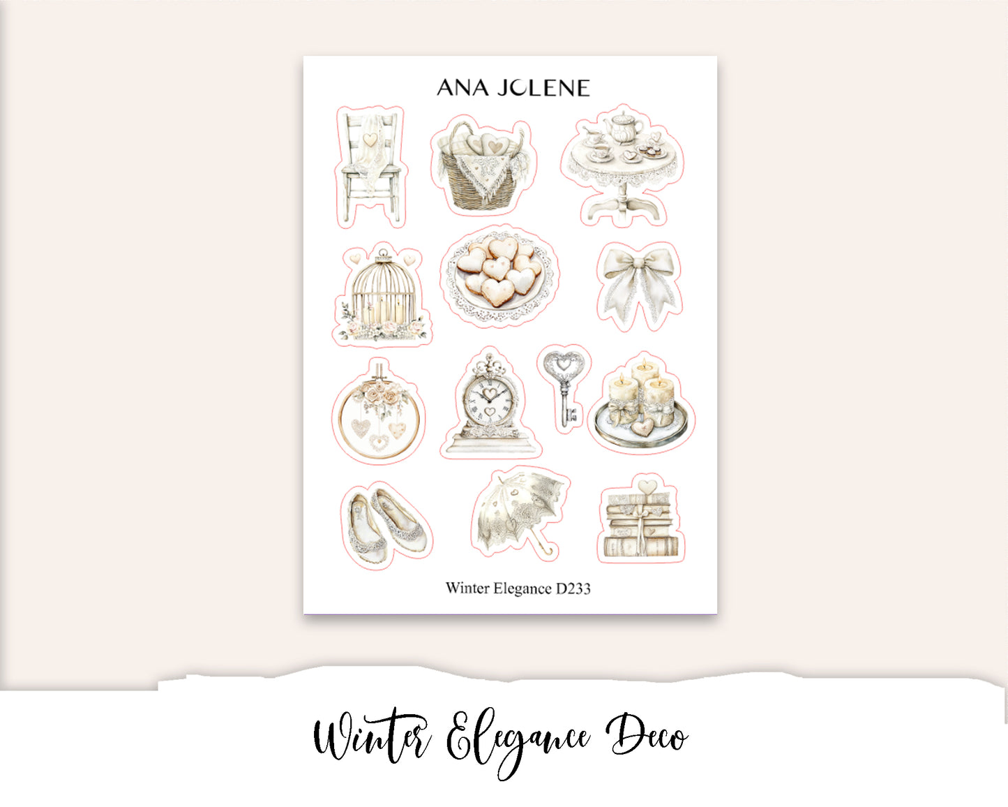 WINTER ELEGANCE Planner Sticker Kit (Vertical Weekly)