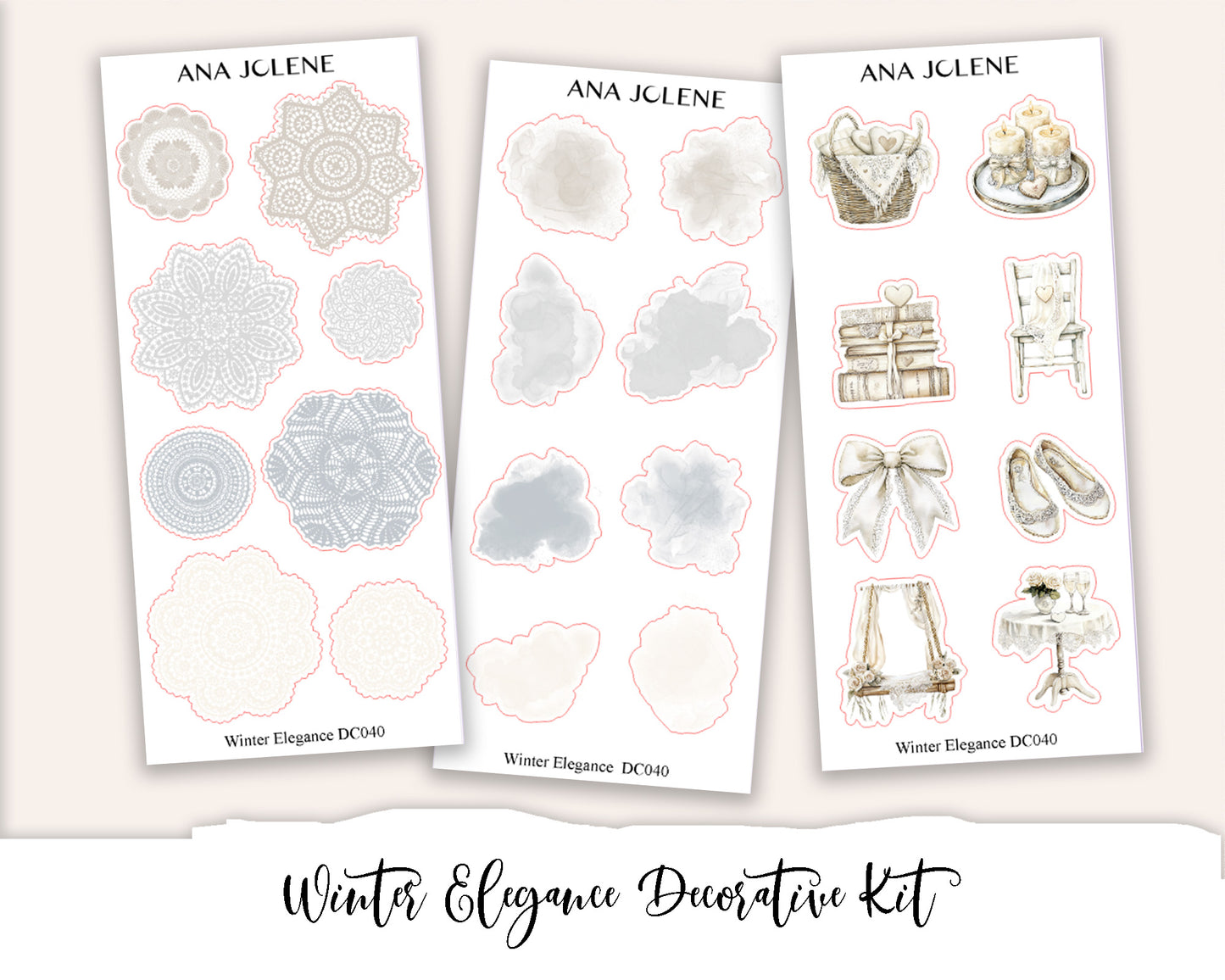 WINTER ELEGANCE Decorative Planner Sticker Kit