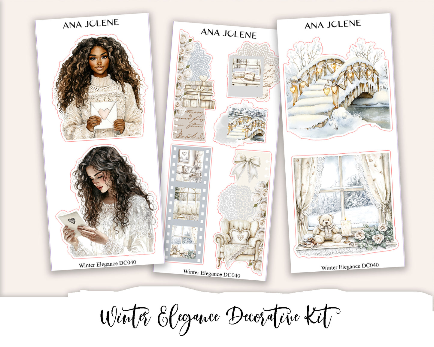 WINTER ELEGANCE Decorative Planner Sticker Kit