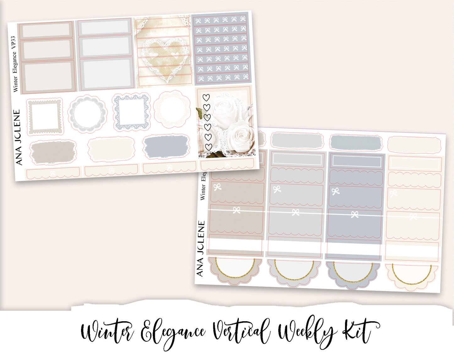 WINTER ELEGANCE Planner Sticker Kit (Vertical Weekly)