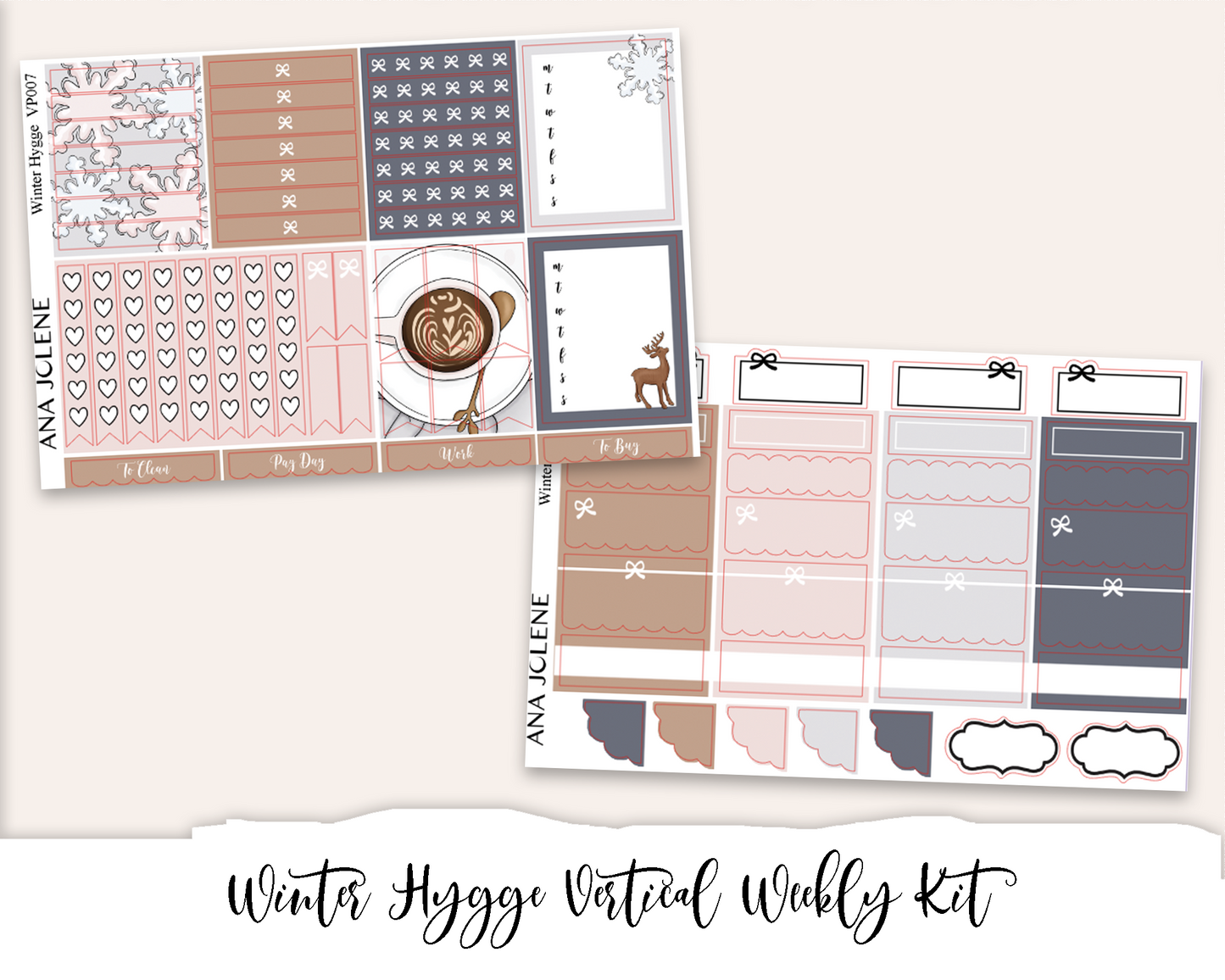 WINTER HYGGE Planner Sticker Kit (Vertical Weekly)