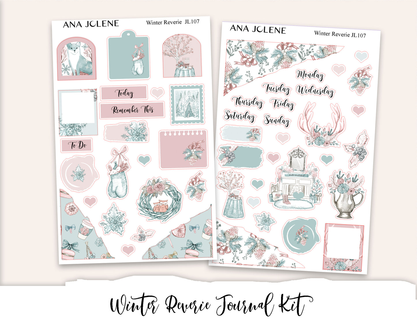 WINTER REVERIE Mini Journal Sticker Kit